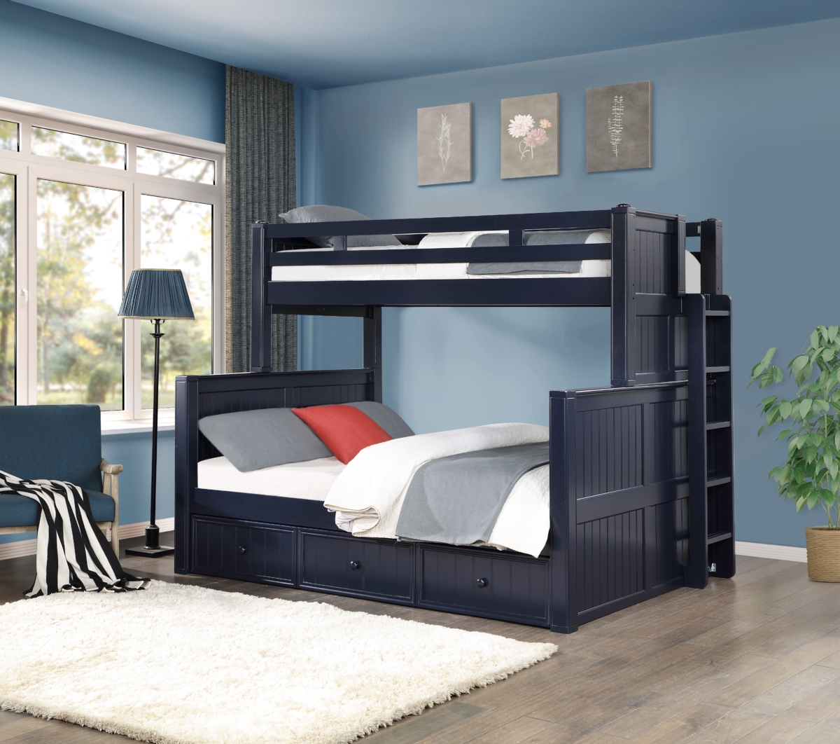 Twin XL over Queen Beadboard Bunk Bed with End Cutout - Image 4