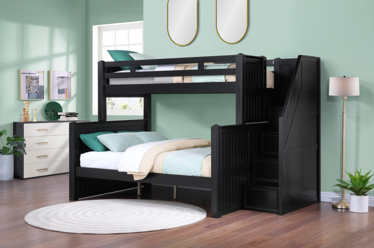 Twin XL over Queen Beadboard Bunk Bed with End Cutout - Image 2