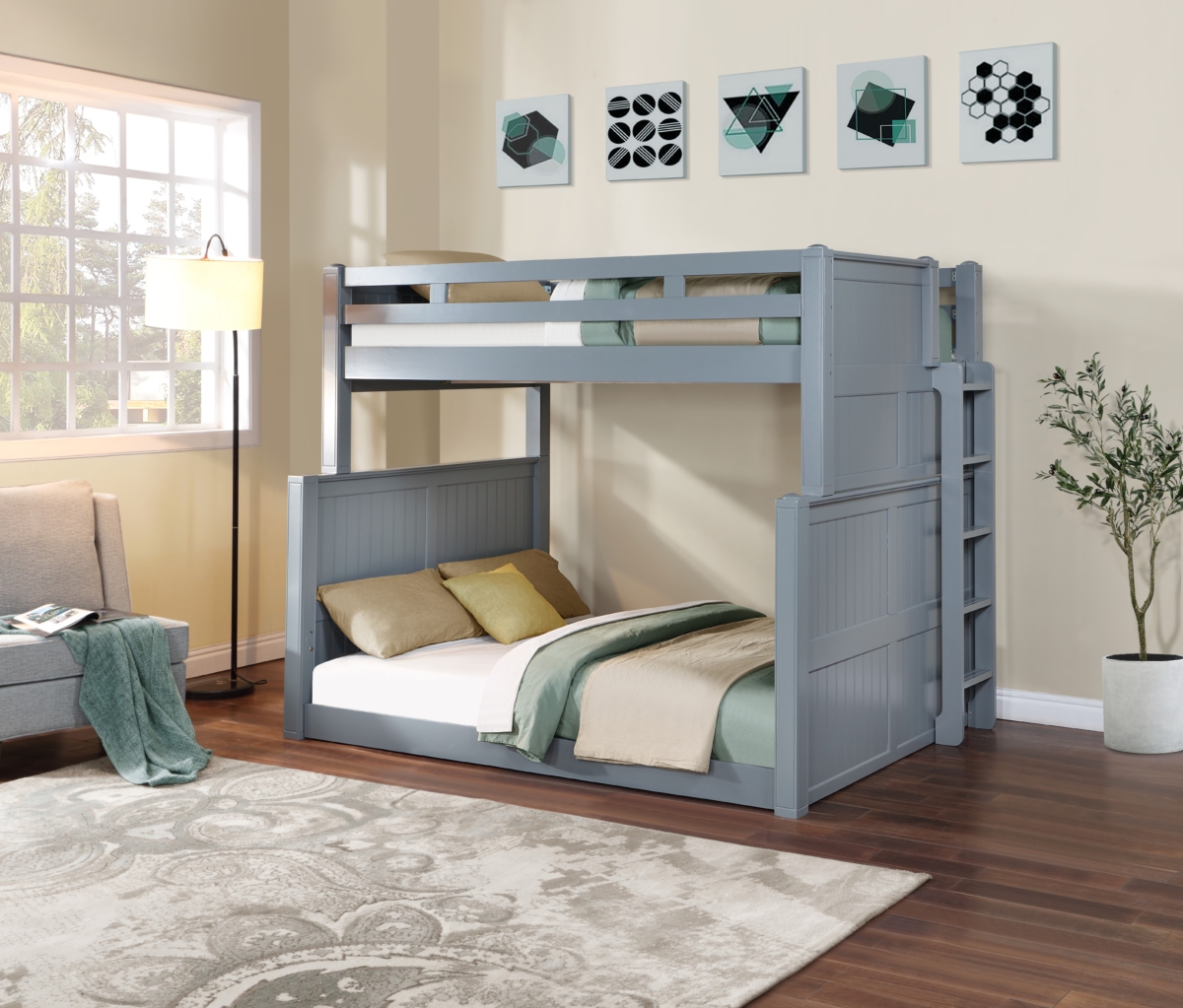 Full XL over Queen Beadboard Bunk Bed with End Cutout - Image 3