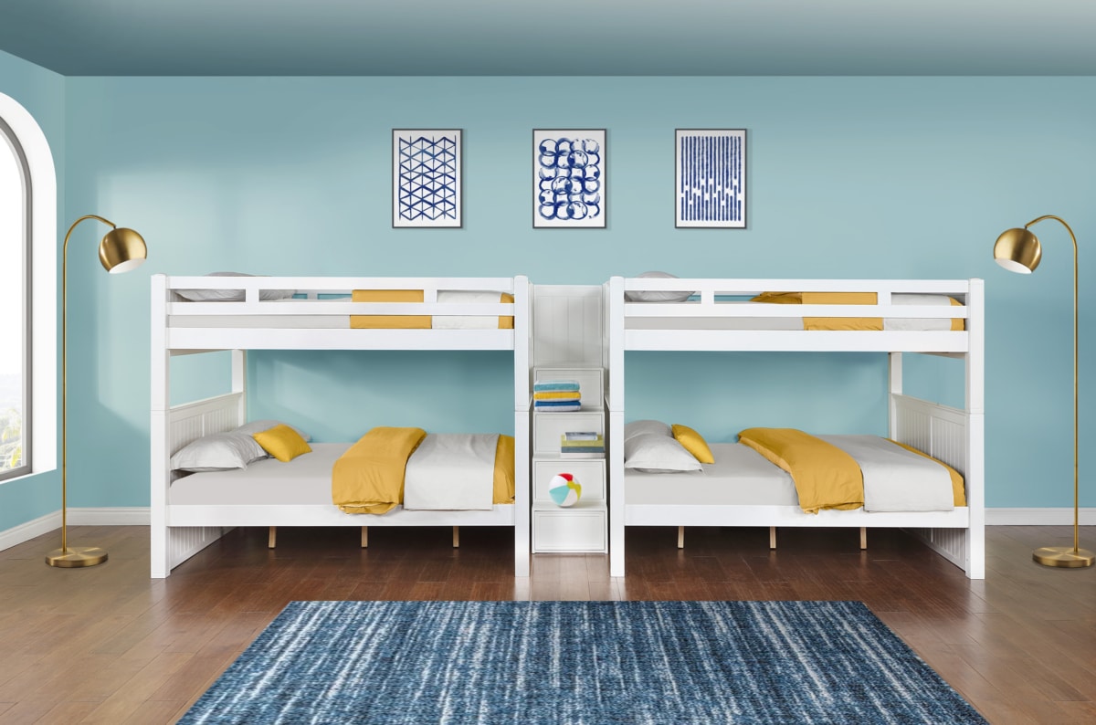 Quadruple Queen Beadboard Bunk Bed